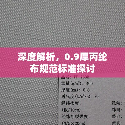 深度解析，0.9厚丙纶布规范标准探讨