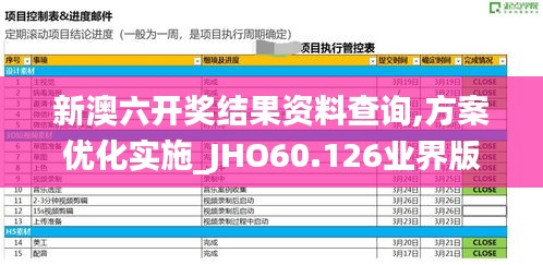 新澳六开奖结果资料查询,方案优化实施_JHO60.126业界版