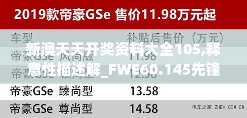 新澳天天开奖资料大全105,释意性描述解_FWE60.145先锋科技