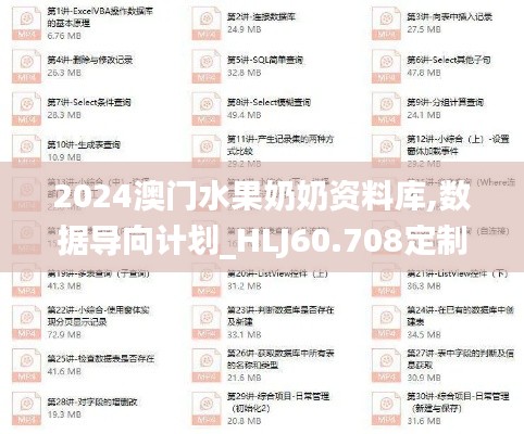 2024澳门水果奶奶资料库,数据导向计划_HLJ60.708定制版