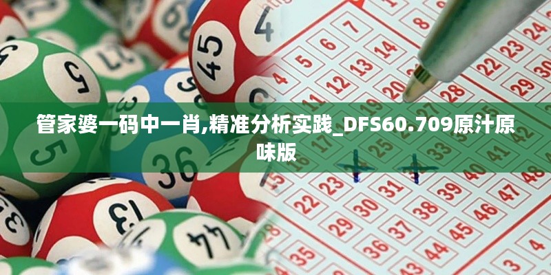 管家婆一码中一肖,精准分析实践_DFS60.709原汁原味版