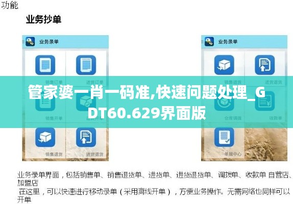 管家婆一肖一码准,快速问题处理_GDT60.629界面版