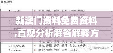 新澳门资料免费资料,直观分析解答解释方案_SNR3.59.90并发版