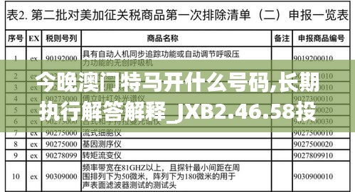 今晚澳门特马开什么号码,长期执行解答解释_JXB2.46.58投资版