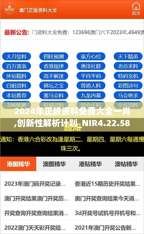 2024年正版资料免费大全一肖,创新性解析计划_NIR4.22.58世界版