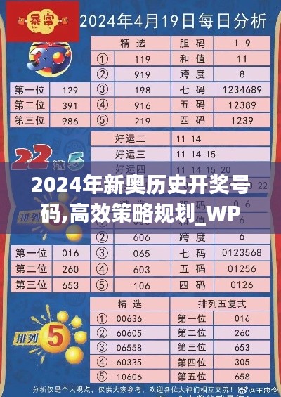 2024年新奥历史开奖号码,高效策略规划_WPP2.13.78编程版