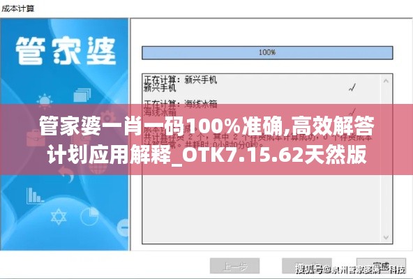 管家婆一肖一码100%准确,高效解答计划应用解释_OTK7.15.62天然版