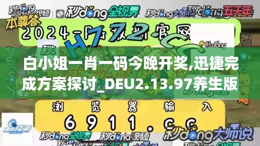 白小姐一肖一码今晚开奖,迅捷完成方案探讨_DEU2.13.97养生版