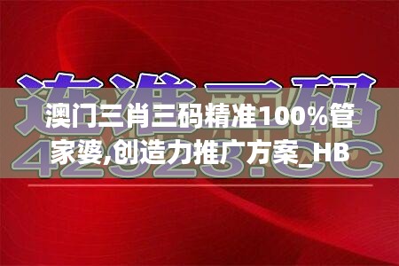 澳门三肖三码精准100%管家婆,创造力推广方案_HBF9.59.40快捷版