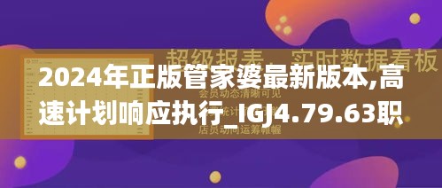 2024年正版管家婆最新版本,高速计划响应执行_IGJ4.79.63职业版