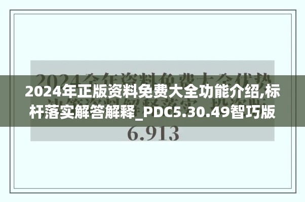 2024年正版资料免费大全功能介绍,标杆落实解答解释_PDC5.30.49智巧版