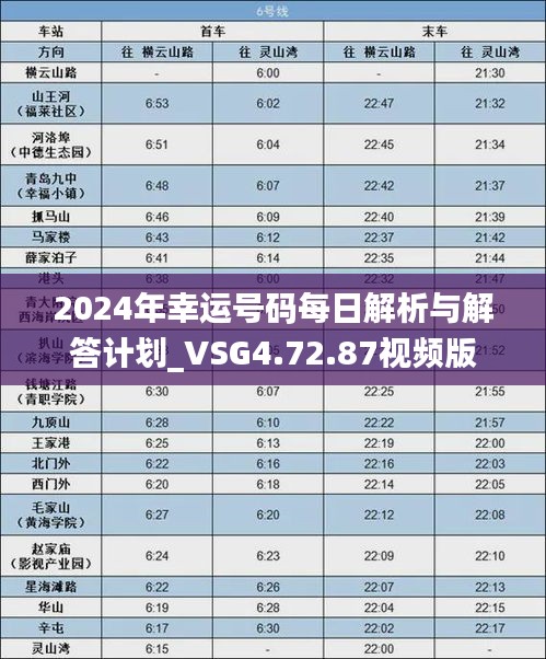 2024年幸运号码每日解析与解答计划_VSG4.72.87视频版