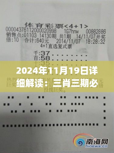 2024年11月19日详细解读：三肖三期必出特马_YRI6.38.63家庭影院版