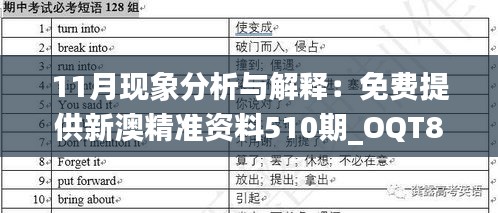 11月现象分析与解释：免费提供新澳精准资料510期_OQT8.29.85预测版