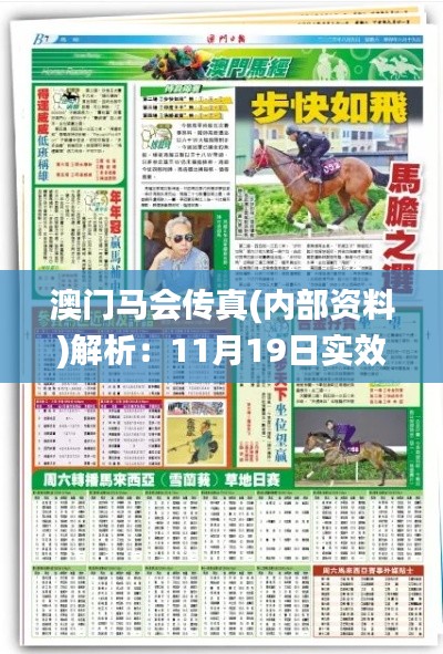 澳门马会传真(内部资料)解析：11月19日实效性解读策略_DSR3.41.94直观版