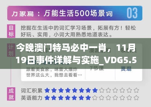 今晚澳门特马必中一肖，11月19日事件详解与实施_VDG5.50.76投资版