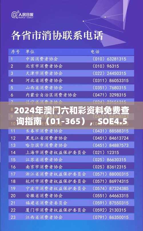 2024年澳门六和彩资料免费查询指南（01-365），SOE4.59.21轻量版专业手册