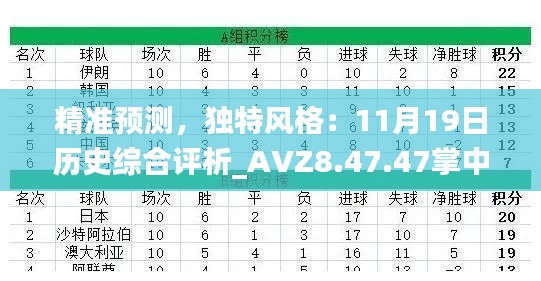 精准预测，独特风格：11月19日历史综合评析_AVZ8.47.47掌中宝