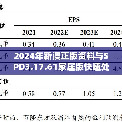 2024年新澳正版资料与SPD3.17.61家居版快速处理方案研究