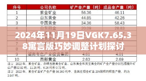 2024年11月19日VGK7.65.38寓言版巧妙调整计划探讨