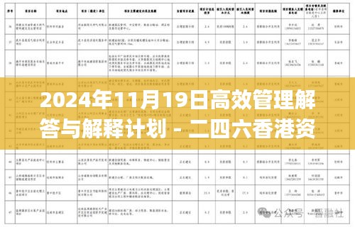 2024年11月19日高效管理解答与解释计划 - 二四六香港资料精准预测_UUU7.58.76计算机版