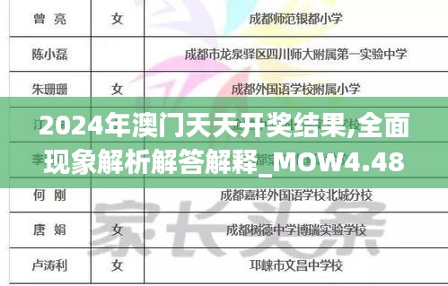 2024年澳门天天开奖结果,全面现象解析解答解释_MOW4.48.93珍贵版