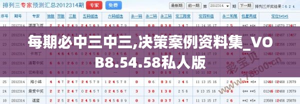 每期必中三中三,决策案例资料集_VOB8.54.58私人版