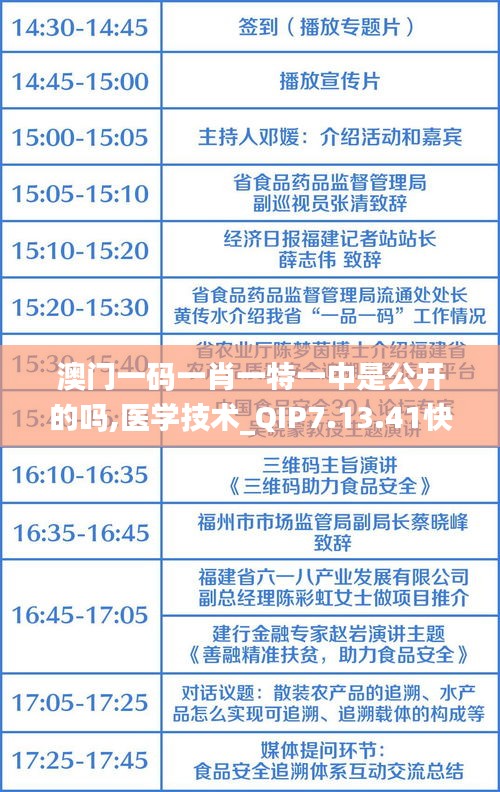 澳门一码一肖一特一中是公开的吗,医学技术_QIP7.13.41快捷版