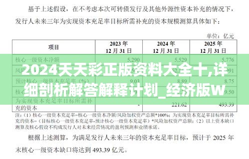 2024天天彩正版资料大全十,详细剖析解答解释计划_经济版WFD8.56