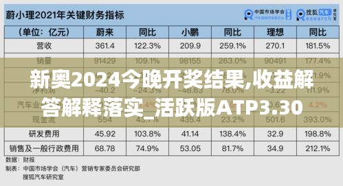 新奥2024今晚开奖结果,收益解答解释落实_活跃版ATP3.30