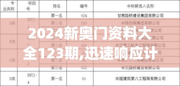 2024新奥门资料大全123期,迅速响应计划解析_主力版DJA6.72