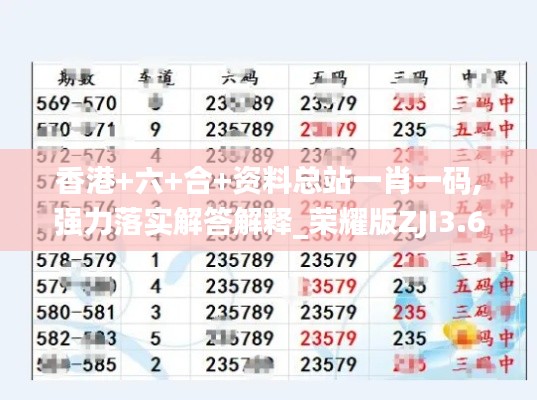 香港+六+合+资料总站一肖一码,强力落实解答解释_荣耀版ZJI3.62