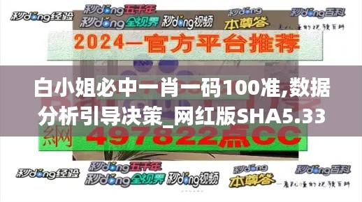 白小姐必中一肖一码100准,数据分析引导决策_网红版SHA5.33