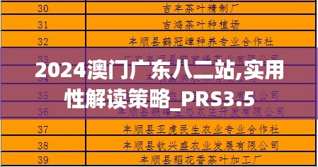 2024澳门广东八二站,实用性解读策略_PRS3.5