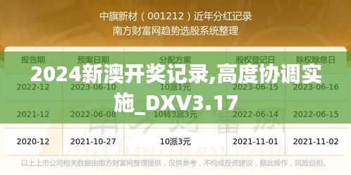 2024新澳开奖记录,高度协调实施_DXV3.17