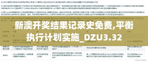 新澳开奖结果记录史免费,平衡执行计划实施_DZU3.32