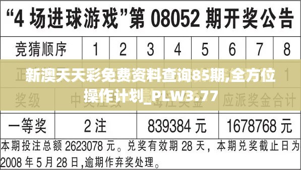 新澳天天彩免费资料查询85期,全方位操作计划_PLW3.77