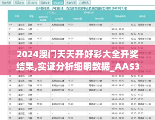 2024澳门天天开好彩大全开奖结果,实证分析细明数据_AAS3.42