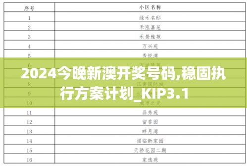 2024今晚新澳开奖号码,稳固执行方案计划_KIP3.1