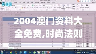 2004澳门资料大全免费,时尚法则实现_JRQ3.46