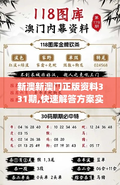 新澳新澳门正版资料331期,快速解答方案实践_HRS8.38