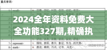 2024全年资料免费大全功能327期,精确执行解释落实_DFN8.65