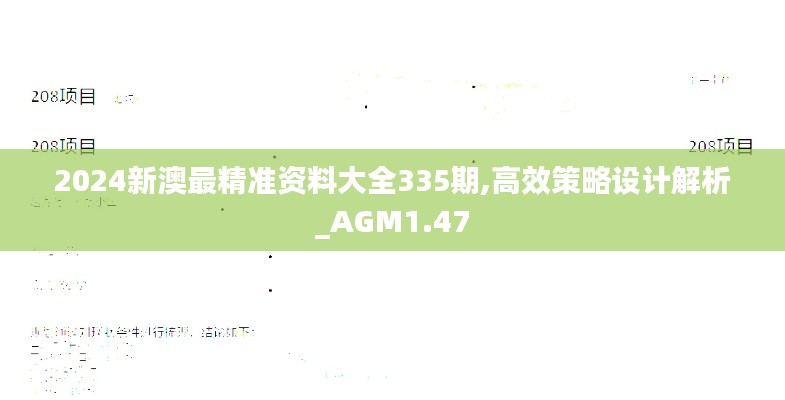 2024新澳最精准资料大全335期,高效策略设计解析_AGM1.47