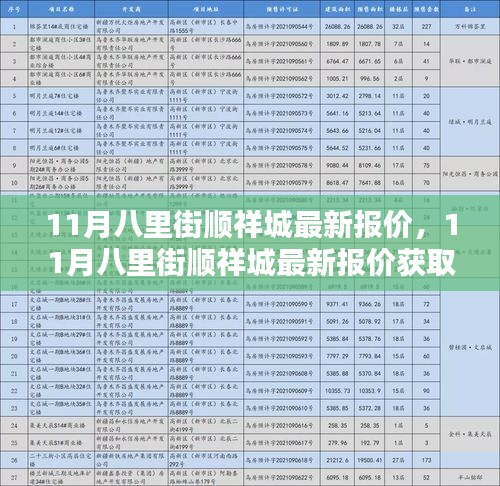 11月八里街顺祥城最新报价，11月八里街顺祥城最新报价获取指南——从新手到进阶的全方位指导