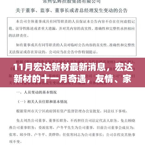 11月宏达新材最新消息，宏达新材的十一月奇遇，友情、家庭与温馨的日常