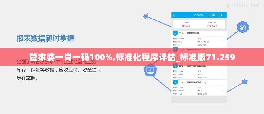 管家婆一肖一码100%,标准化程序评估_标准版71.259