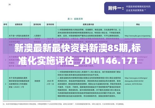 新澳最新最快资料新澳85期,标准化实施评估_7DM146.171