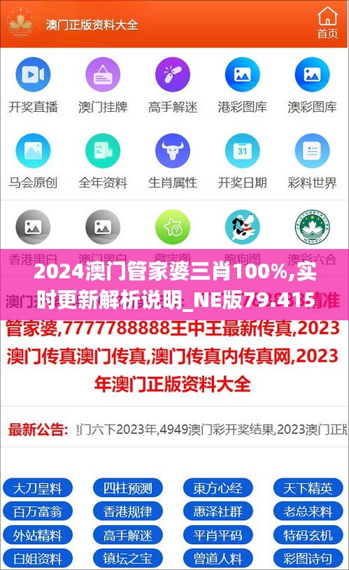 2024澳门管家婆三肖100%,实时更新解析说明_NE版79.415