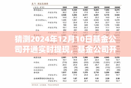 基金公司实时提现功能开通预测与前景展望（2024年12月10日版）