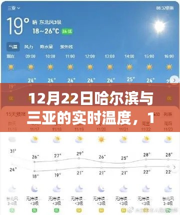 12月22日哈尔滨与三亚实时温度对比，南北风情寒暖交织